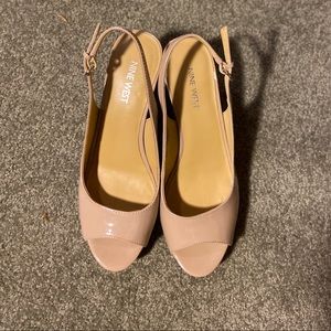Peep Toe Tan Nine West Heel
